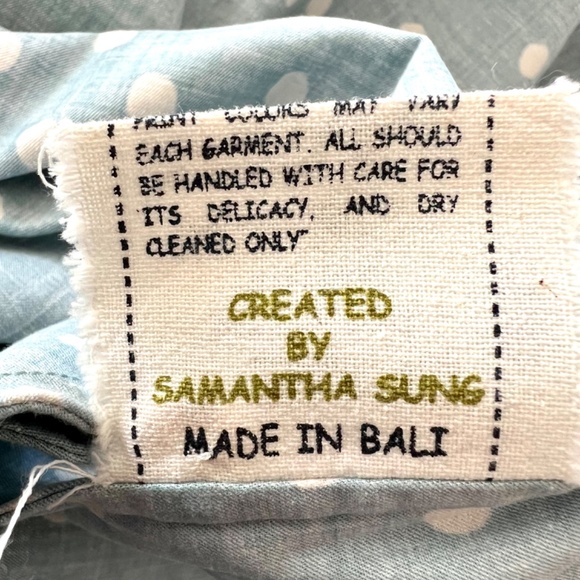 SAMANTHA SUNG Audrey Dress in Seafoam Blue White Dot Print - 4 - Picture 6 of 11